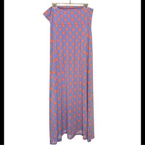 LulaRoe Blue and Orange Patterned Women's Skirt size XL maxi